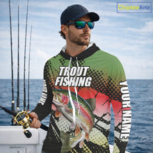 Load image into Gallery viewer, Rainbow Trout Fishing Shirt Long Sleeve Hooded Custom Name, Fishing Team Shirts NBT426