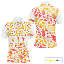 Load image into Gallery viewer, Funny Watermelon Banana Womens Golf Polo Shirts Custom Name Neon Print, Golf Shirt For Women NBT501