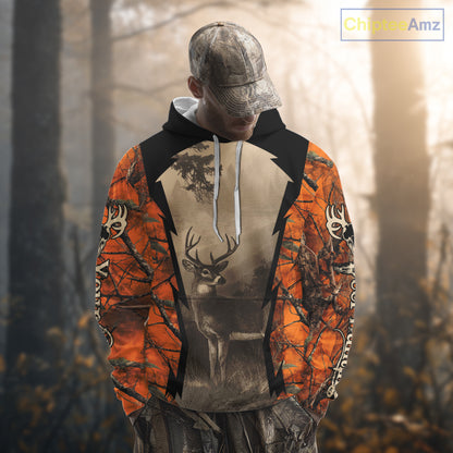 Orange Camouflage Deer Hunting Shirts, Hunting Clothes for Men, Deer Hunting Gifts NBT227