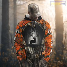 Load image into Gallery viewer, Personalized Orange Camo Whitetail Deer Hunting Shirt With 3D Print For Men NBT287