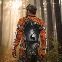 Load image into Gallery viewer, Personalized Orange Camo Whitetail Deer Hunting Shirt With 3D Print For Men NBT287