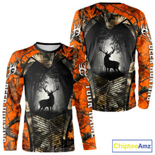 Load image into Gallery viewer, Personalized Orange Camo Whitetail Deer Hunting Shirt With 3D Print For Men NBT287