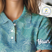 Load image into Gallery viewer, Funny Pineapple Tropical Palm Tree Womens Golf Polo Shirts Custom Golf Shirts For Women NBT511