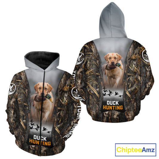 Mallard Duck Hunting Waterfowl Camo Custom Name Shirts for Men, Duck Hunting Clothing NBT288