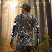 Load image into Gallery viewer, American Flag Camo Deer Hunting Shirts with Antler for Men, Hunting Gift Ideas for Hunters NBT46