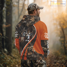 Load image into Gallery viewer, Custom Whitetail Deer Hunting Shirt 3D All Over Print with Orange Camo US Flag Hunting Gifts NBT253
