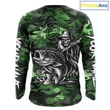 Load image into Gallery viewer, Reaper Fishing Largemouth Bass Long Sleeve Fishing Shirts Green Camo, Camo Fishing Shirt NBT392