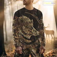 Load image into Gallery viewer, Best Brown Camo Boar Hunting Clothes Custom Name Boar Design Hunting Gifts for Hunter NBT183