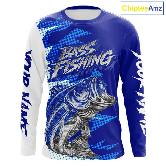 Personalized Bass Fishing Shirts, Bass Fishing Shirts Long Sleeve Fishing Tournament Shirts NBT437