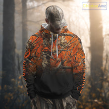 Load image into Gallery viewer, Best Orange Camouflage Deer Hunting Custom Name US Flag Shirts, Deer Hunting Clothes NBT93