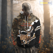 Load image into Gallery viewer, Whitetail Deer Camo Customize Name 3D Printed Long Sleeve Hoodie Hunting Shirts for Men NBT303