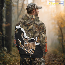Load image into Gallery viewer, Whitetail Deer Camo Customize Name 3D Printed Long Sleeve Hoodie Hunting Shirts for Men NBT303