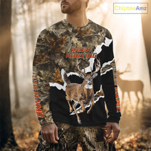 Load image into Gallery viewer, Whitetail Deer Camo Customize Name 3D Printed Long Sleeve Hoodie Hunting Shirts for Men NBT303