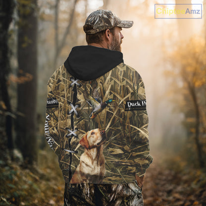 Duck Hunting Labrador Retriever 3D All Over Printed Camouflage Shirts, Duck Hunting Clothes NBT106