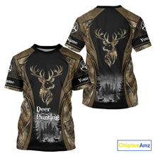 Load image into Gallery viewer, Brown Camo Deer Hunting 3D Prints Custom Name Shirts, Deer Hunting Clothes, Hunting Gifts NBT111