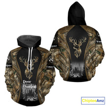 Load image into Gallery viewer, Brown Camo Deer Hunting 3D Prints Custom Name Shirts, Deer Hunting Clothes, Hunting Gifts NBT111