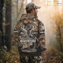 Load image into Gallery viewer, Brown Camo Deer Hunting 3D All Over Print Shirt, Custom Name Big Game for the Deer Hunter NBT29