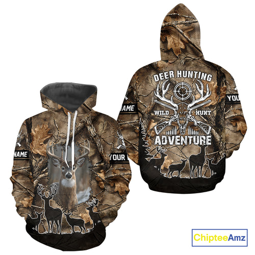 Brown Camo Deer Hunting 3D All Over Print Shirt, Custom Name Big Game for the Deer Hunter NBT29
