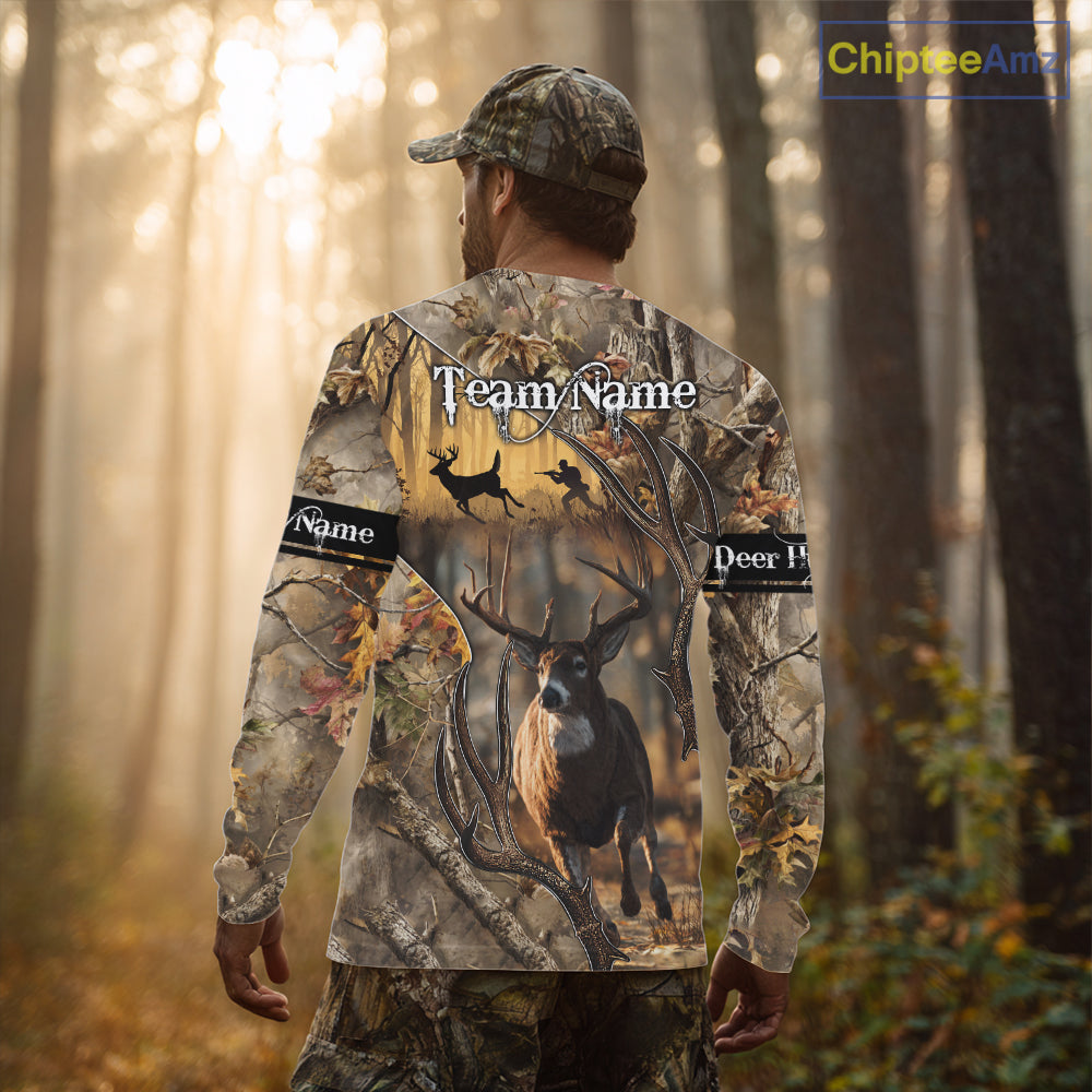 Beautiful Brown Camo Whitetail Deer Hunting Shirt - Hunting Clothes for Men, Hunter Gift Ideas NBT32
