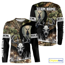 Load image into Gallery viewer, Camo Deer Hunting Shirt with Antlers Skull – Personalized Hunting Clothes, Hunting Gifts for Men NBT43