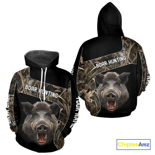Custom Wild Boar Hunting Camo 3D Shirts, Boar Hunting Gifts, Boar Hunting Shirts for Hunter NBT158