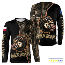Load image into Gallery viewer, Custom Brown Camo with TX Flag Boar Hunting Shirts for Men, Boar Hunting Clothes, Hunting Gifts NBT188