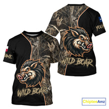 Load image into Gallery viewer, Custom Brown Camo with TX Flag Boar Hunting Shirts for Men, Boar Hunting Clothes, Hunting Gifts NBT188