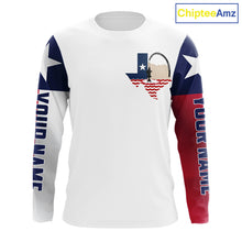 Load image into Gallery viewer, Personalized Texas Flag Long Sleeve Custom Name Tournament Fishing Shirts, Texas Fishing Jerseys NBT515