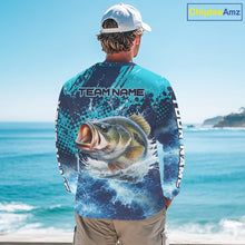 Load image into Gallery viewer, Thunder Lightning Bass Fishing Tournament Shirts Blue Camo, Custom Bass Fishing Shirts For Men NBT448