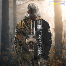 Load image into Gallery viewer, Personalized Wild Hog Hunting Camo Custom Name Best Gifts for Hunters, Boar Hunting Clothes NBT115