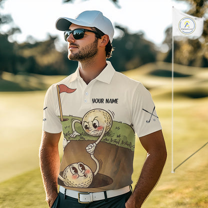 Vintage Funny Golf Ball Custom Team Polo Shirt, Personalized Mens Golf Polo Shirt, Golf Lovers Gift NBT608