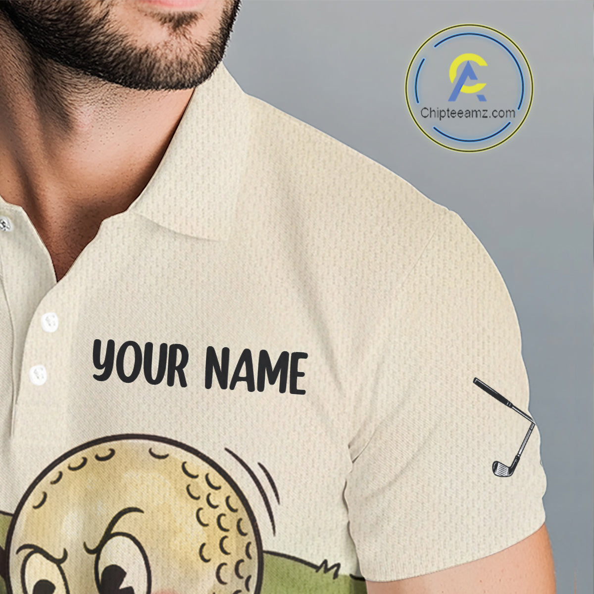 Vintage Funny Golf Ball Custom Team Polo Shirt, Personalized Mens Golf Polo Shirt, Golf Lovers Gift NBT608