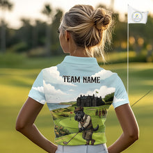 Load image into Gallery viewer, Scottish Terrier Womens Polo Golf Shirts, Vintage Dog Shirt, Mom Golf Gift NBT609