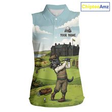Load image into Gallery viewer, Scottish Terrier Womens Sleeveless Polo Golf Shirts, Vintage Dog Shirt, Dad Golf Gift NBT609