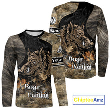 Load image into Gallery viewer, Wild Boar Hunting Camouflage Personalized Shirts for Boar Hunter, Hunting Gifts NBT127
