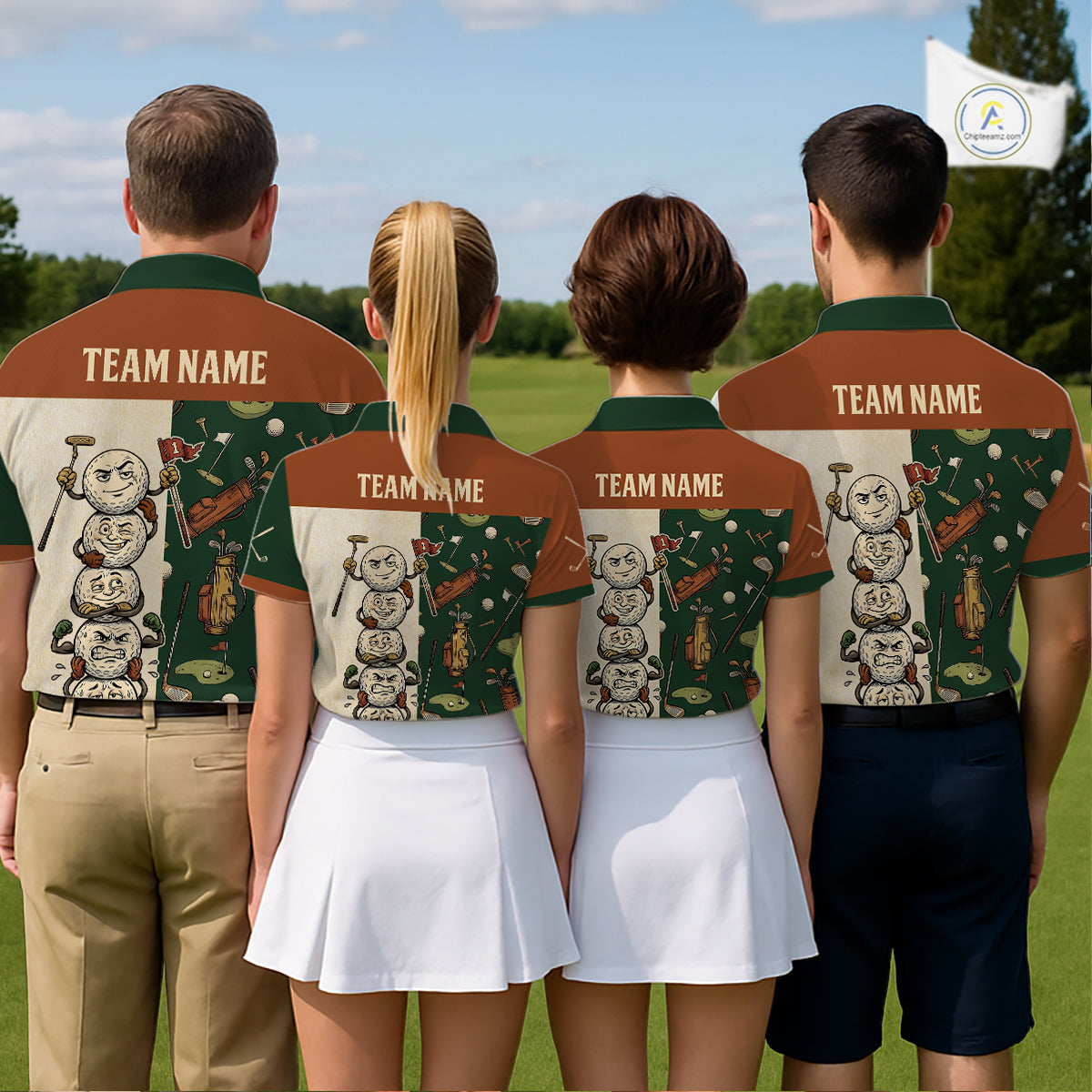 Funny Golf Ball Vintage 1990s Golf Pattern Mens Golf Polo Shirt, Golf Attire For Men, Golfer Gifts NBT616