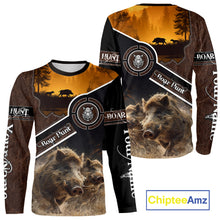 Load image into Gallery viewer, Wild Boar Hunting Leather Pattern Custom Name 3D All Over Printed Shirts Personalized Boar Shirt NBT143