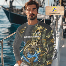 Load image into Gallery viewer, Personalized Largemouth Bass Skeleton Long Sleeve Fishing Shirts, Bass Fishing Tournament Jerseys NBT349
