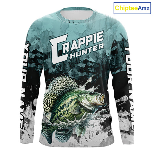 Personalized Crappie Fishing Jersey, Team Crappie Fishing Long Sleeve Tournament Shirts NBT694
