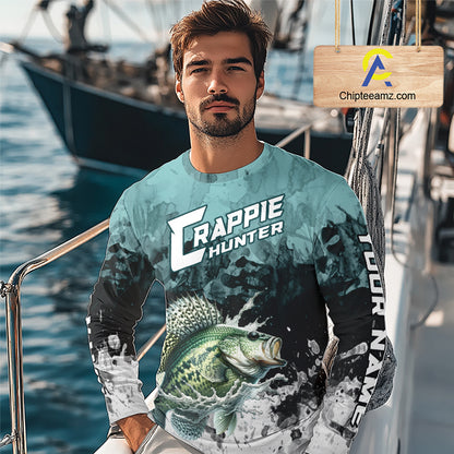 Personalized Crappie Fishing Jersey, Team Crappie Fishing Long Sleeve Tournament Shirts NBT694