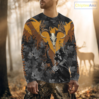 Deer Hunting Grim Reaper Camo Custom Name 3D All Over Print Shirts Personalized Gift NBT302