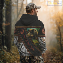 Load image into Gallery viewer, Wild Boar Hunting Black Camo Snow Winter 3D All Over Printed Shirts Custom Name Hunting Gift NHT103