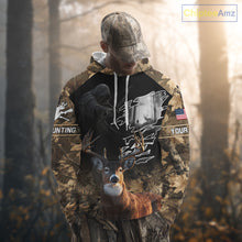 Load image into Gallery viewer, Brown Camo Grim Reaper Whitetail Deer Hunting Shirt – Bow Hunting Apparel for Men, Hunter Gifts NBT28