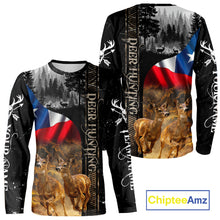 Load image into Gallery viewer, Black Deer Hunting Shirt with Texas Flag for Men - Personalized Hunting Gifts NBT48