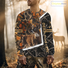 Load image into Gallery viewer, Custom Whitetail Deer Hunting Orange and Black Camo Shirts for Men, Gift Ideas for Hunter NBT91