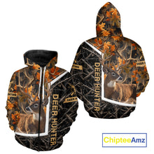 Load image into Gallery viewer, Custom Whitetail Deer Hunting Orange and Black Camo Shirts for Men, Gift Ideas for Hunter NBT91