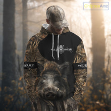 Load image into Gallery viewer, Wild Boar Hunting Camouflage Custom Name 3D All Over Print Shirts, Personalized Hunting Gifts NBT103