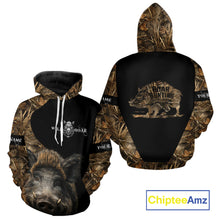 Load image into Gallery viewer, Wild Boar Hunting Camouflage Custom Name 3D All Over Print Shirts, Personalized Hunting Gifts NBT103