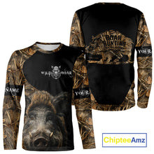 Load image into Gallery viewer, Wild Boar Hunting Camouflage Custom Name 3D All Over Print Shirts, Personalized Hunting Gifts NBT103