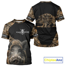 Load image into Gallery viewer, Wild Boar Hunting Camouflage Custom Name 3D All Over Print Shirts, Personalized Hunting Gifts NBT103